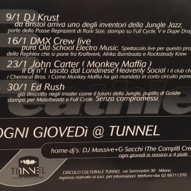Programmazione dei giovedì del Tunnel del 1997