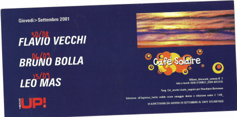 Programmazione Cafè Solaire - Milano, 2001